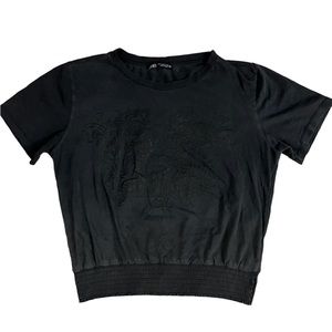 Zara Crop Top with Screen-print Design